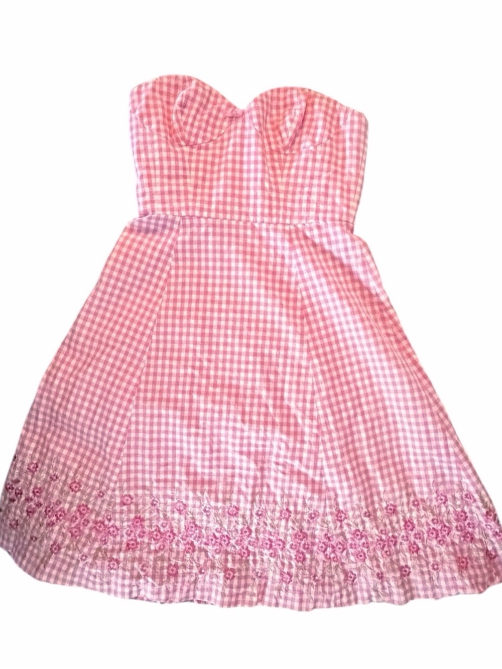Early 2000’s Y2K Barbie Core Formal Strapless cotton lined bustier Dress 8